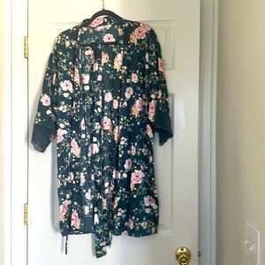 Flora Nikrooz Turquoise and Pink floral robe